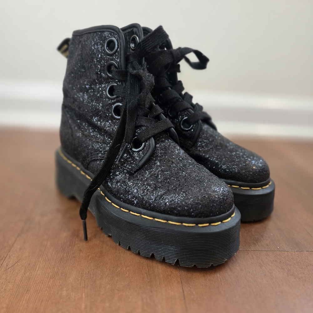Dr. Martens Molly Glitter Platform Boots